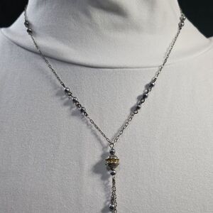 Elegant Silver and Gold Beaded Necklace